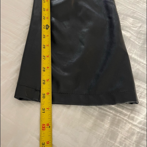 ASOS black faux leather high waisted straight leg pants size US 4 - Picture 6 of 13